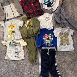 Kids boy, Clothing Bundle with Graphic Tees, H&M, Columbia spring sets
